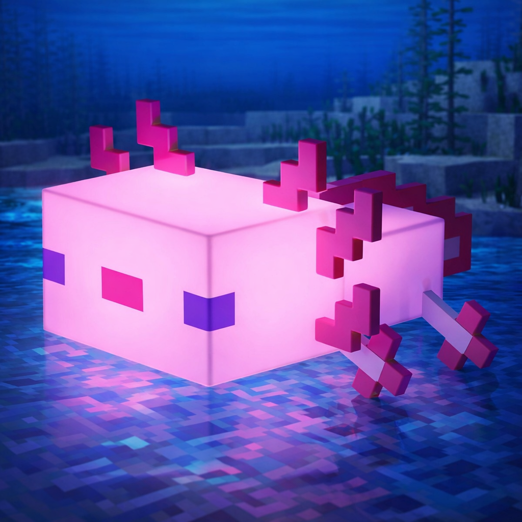 Lámpara de Minecraft en forma de ajolote