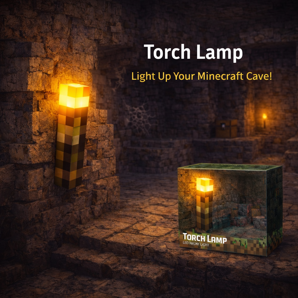Lámpara de Minecraft en forma de antorcha