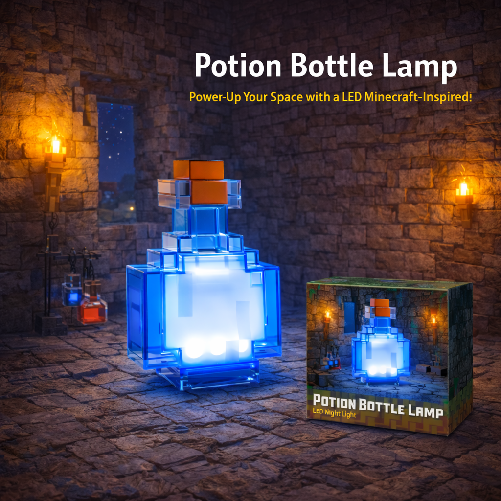 Lámpara de Minecraft en forma de poción